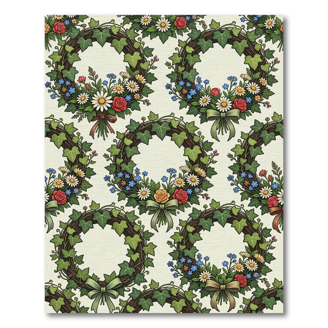 Ivy Wreath Floral Arrangement Rug