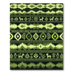 Green Ikat Tribal Animal Border Rug