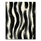 Abstract Monochrome Wavy Vertical Stripe Rug