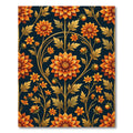 Golden Orange Floral Vine Harmony Rug