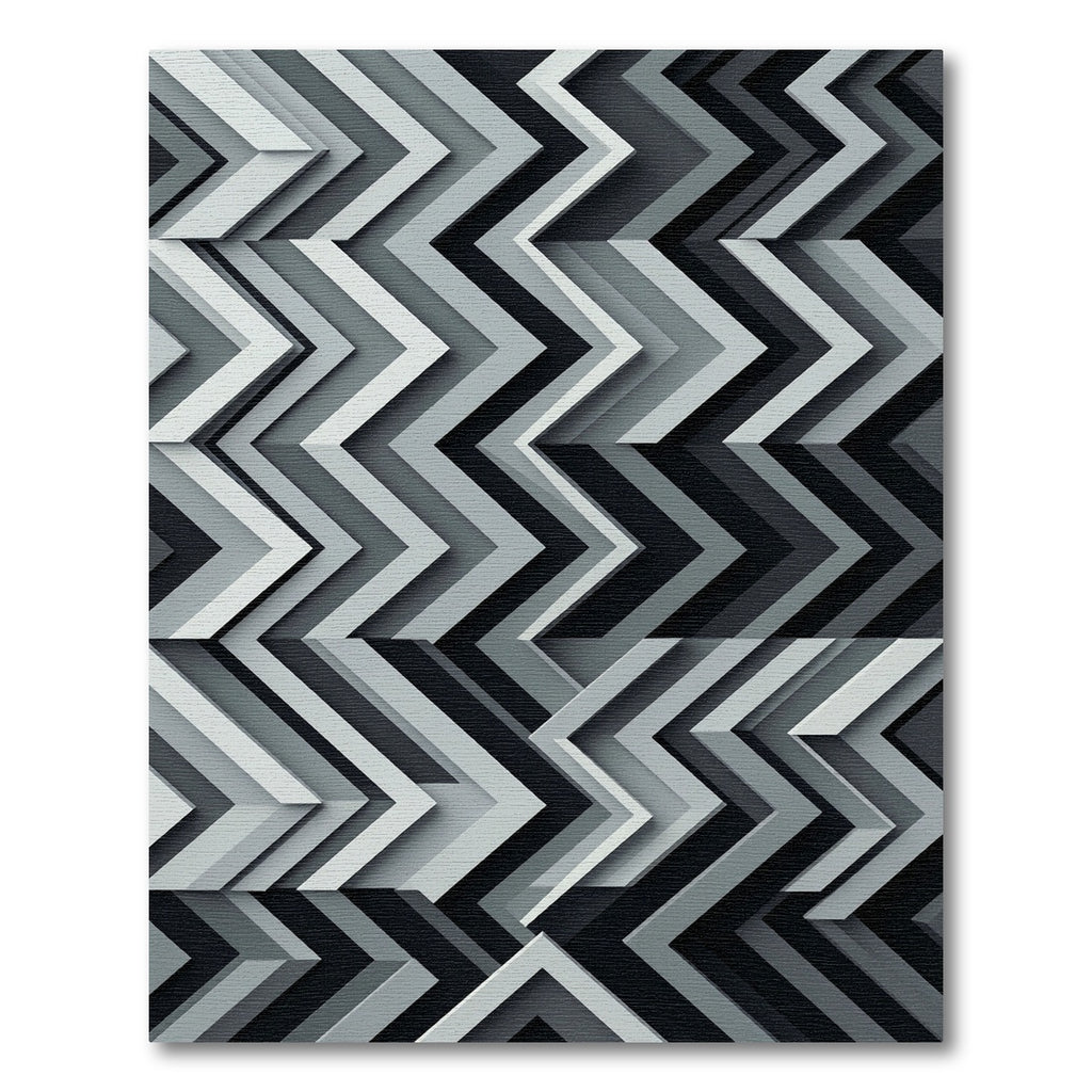 Monochromatic Chevron Layered Abstract Rug