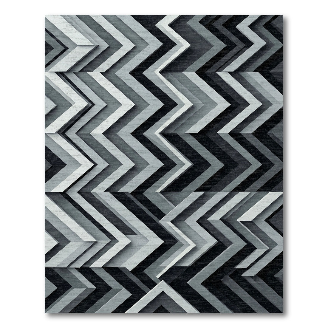 Monochromatic Chevron Layered Abstract Rug