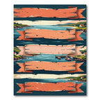 Coastal Harbor Layered Ribbon Landscape Rug