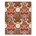Cute Gingerbread Candy Cane Celebration Rug