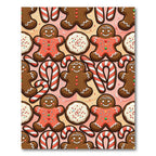 Cute Gingerbread Candy Cane Celebration Rug