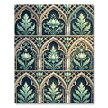 Gothic Arch Sage Lotus Floral Rug