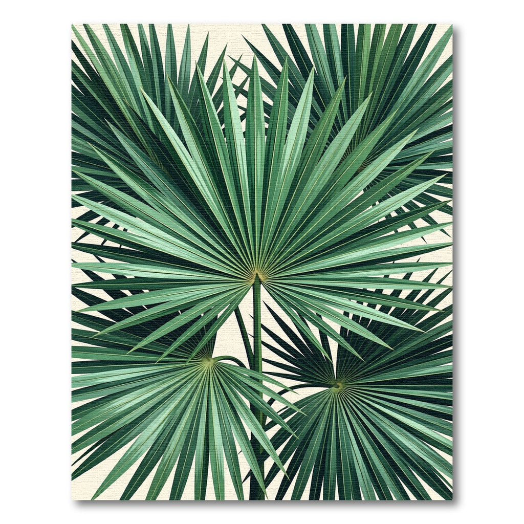 Lush Green Tropical Palm Fronds Rug