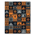 Geometric Orange and Charcoal Aztec Tile Rug