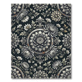 Monochromatic Floral Medallion Baroque Botanical Rug