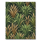 Golden Wheat Stalks Botanical Forest Green Rug