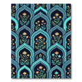 Teal Arch Floral Botanical Art Rug