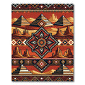 Desert Pyramids Terracotta Geometric Rug