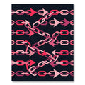 Bold Pink Interlocking Arrow Chain Link Rug