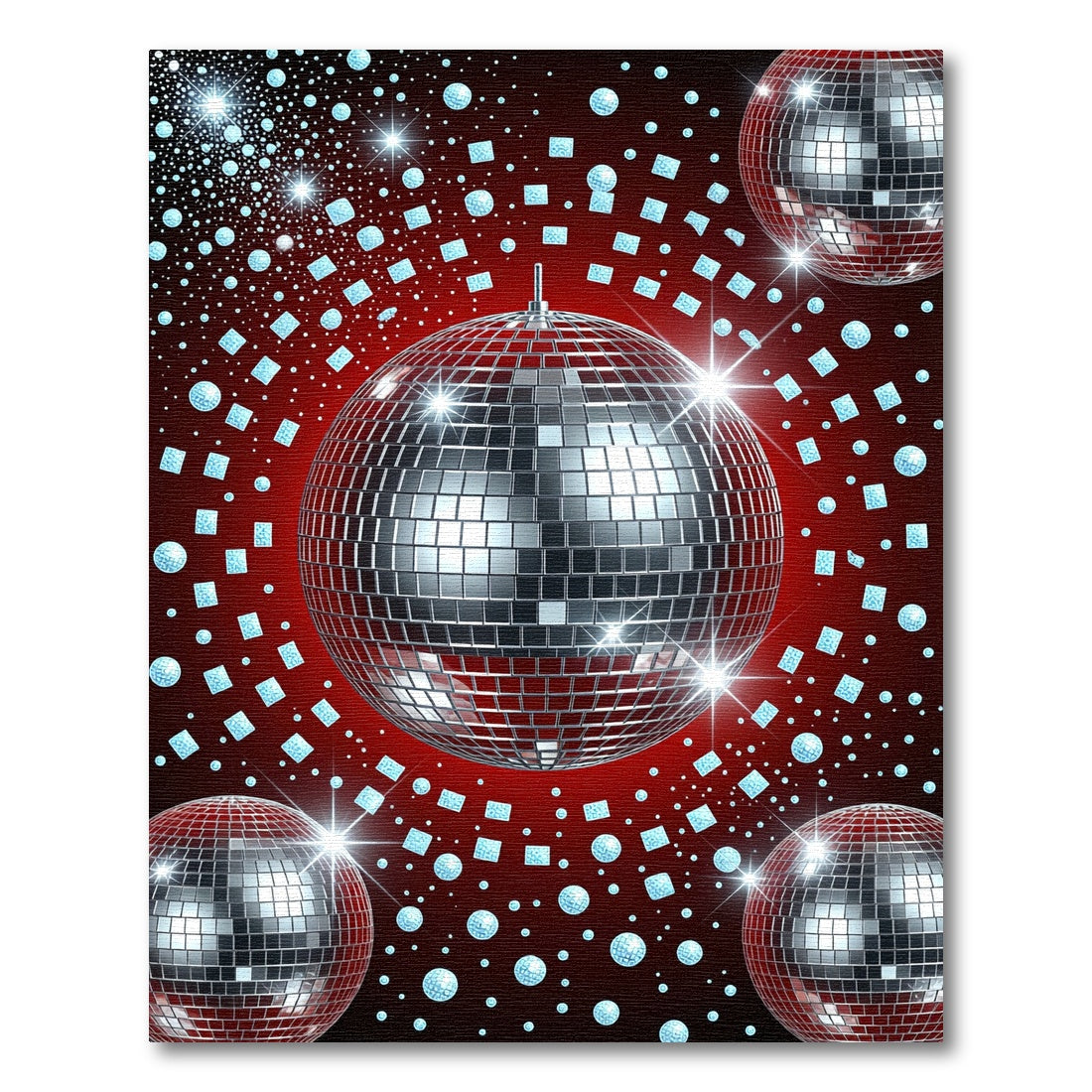 Sparkling Disco Balls Starbursts Rug