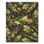 Earthy Forest Oak Branch Camo Rug