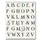 Classic Serif Alphabet Green Border Rug