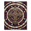 Gilded Fleur de Lis Deep Crimson Medallion Rug
