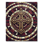 Gilded Fleur de Lis Deep Crimson Medallion Rug