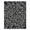 Modern Gray Urban Cityscape Grid Rug