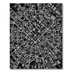Modern Gray Urban Cityscape Grid Rug