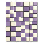 Lavender Cream Geometric Blocks Rug