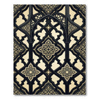 Gothic Ornate Gold Black Trellis Rug