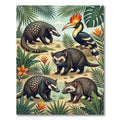 Lush Tropical Rainforest Wildlife Meadow Rug