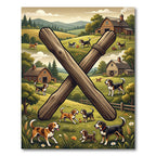 Rustic Country Farmhouse Beagle Landscape Rug
