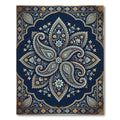 Ornate Midnight Blue Paisley Medallion Rug