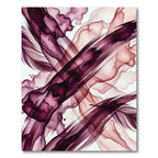 Deep Plum Abstract Feather Swirl Rug