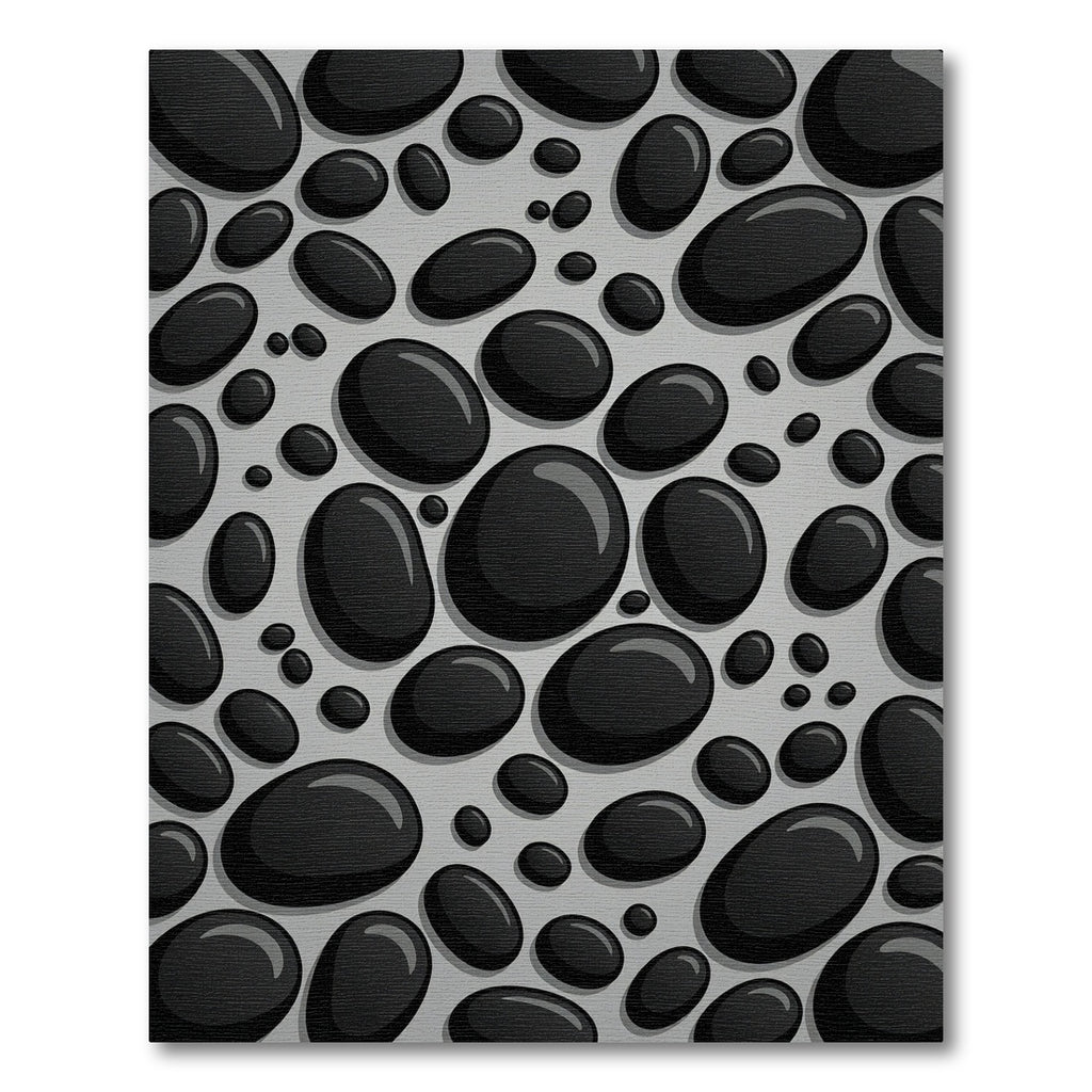 Black Pebble Scatter Composition Rug