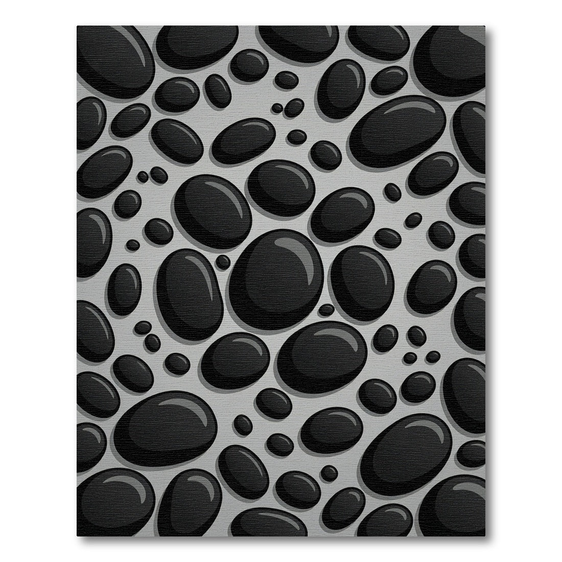Black Pebble Scatter Composition Rug