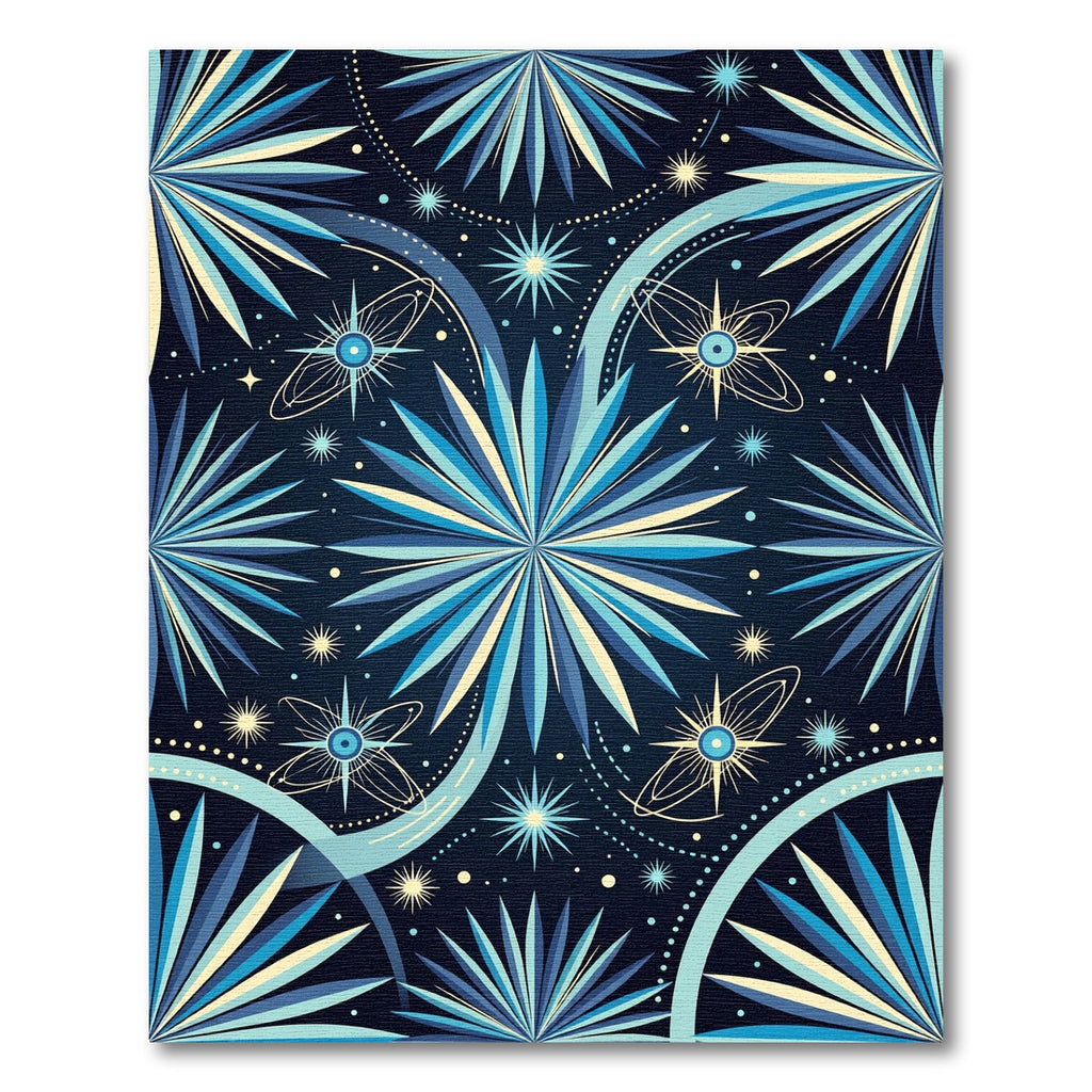 Celestial Blue Starburst Medallion Rug