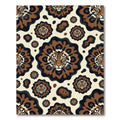 Earthy Tiger Face Floral Medallion Rug