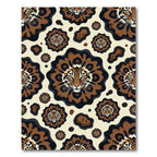 Earthy Tiger Face Floral Medallion Rug