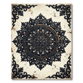 Ornate Black Scrollwork Baroque Medallion Rug