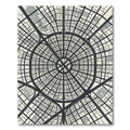 Monochromatic Urban Radiating Grid Map Rug