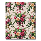 Romantic Rose and Cabbage Floral Bouquet Rug