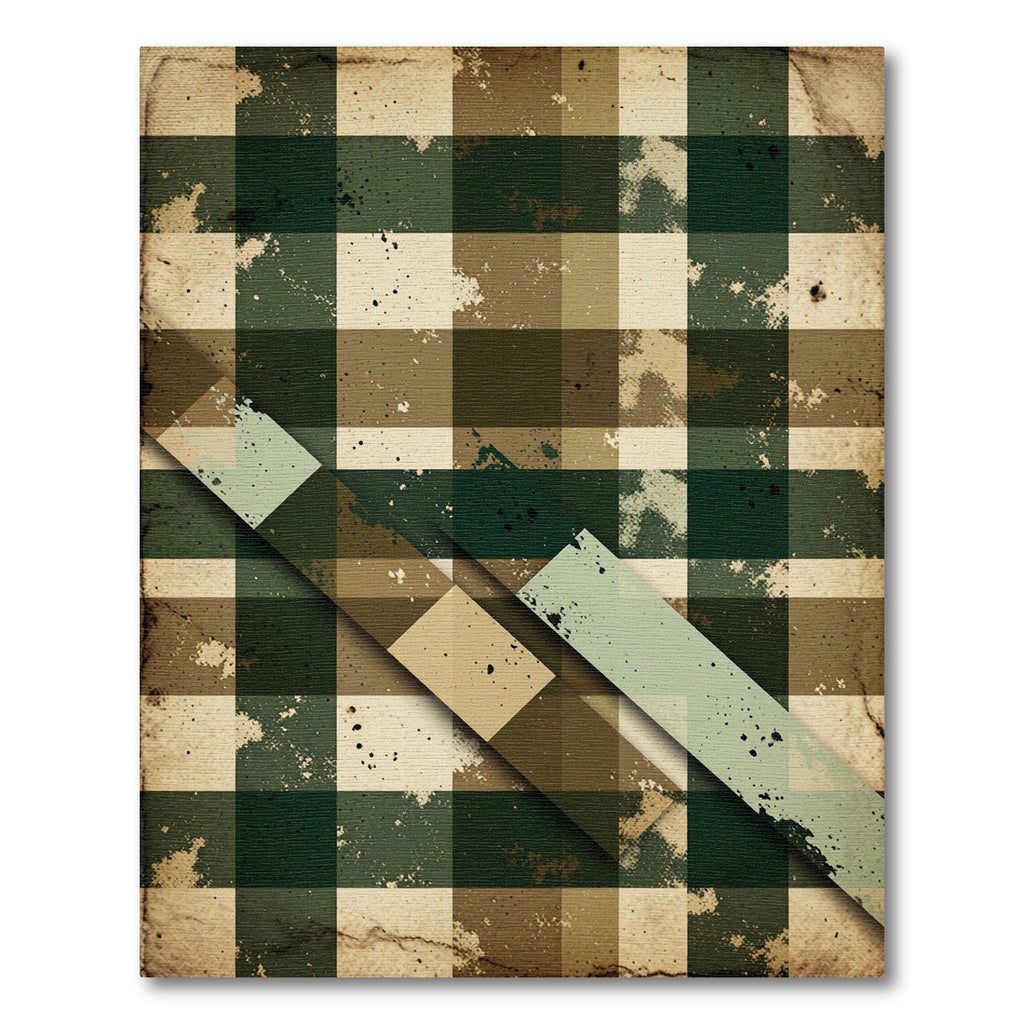 Rustic Earthy Plaid Overlay Rug