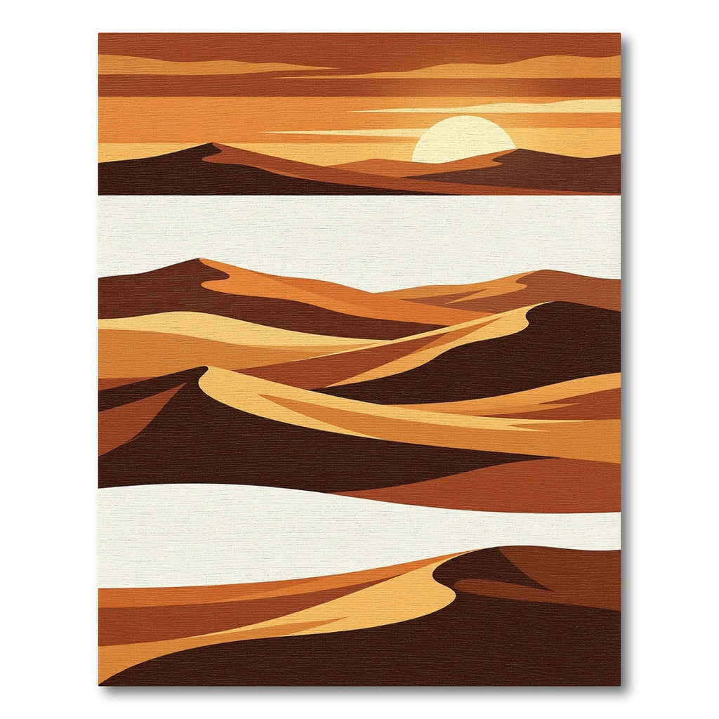 Minimalist Sunset Desert Dune Landscape Rug