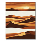 Minimalist Sunset Desert Dune Landscape Rug