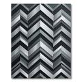 Sophisticated Metallic Silver Chevron Geometric Rug