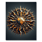 Celestial Golden Sun Earth Medallion Rug