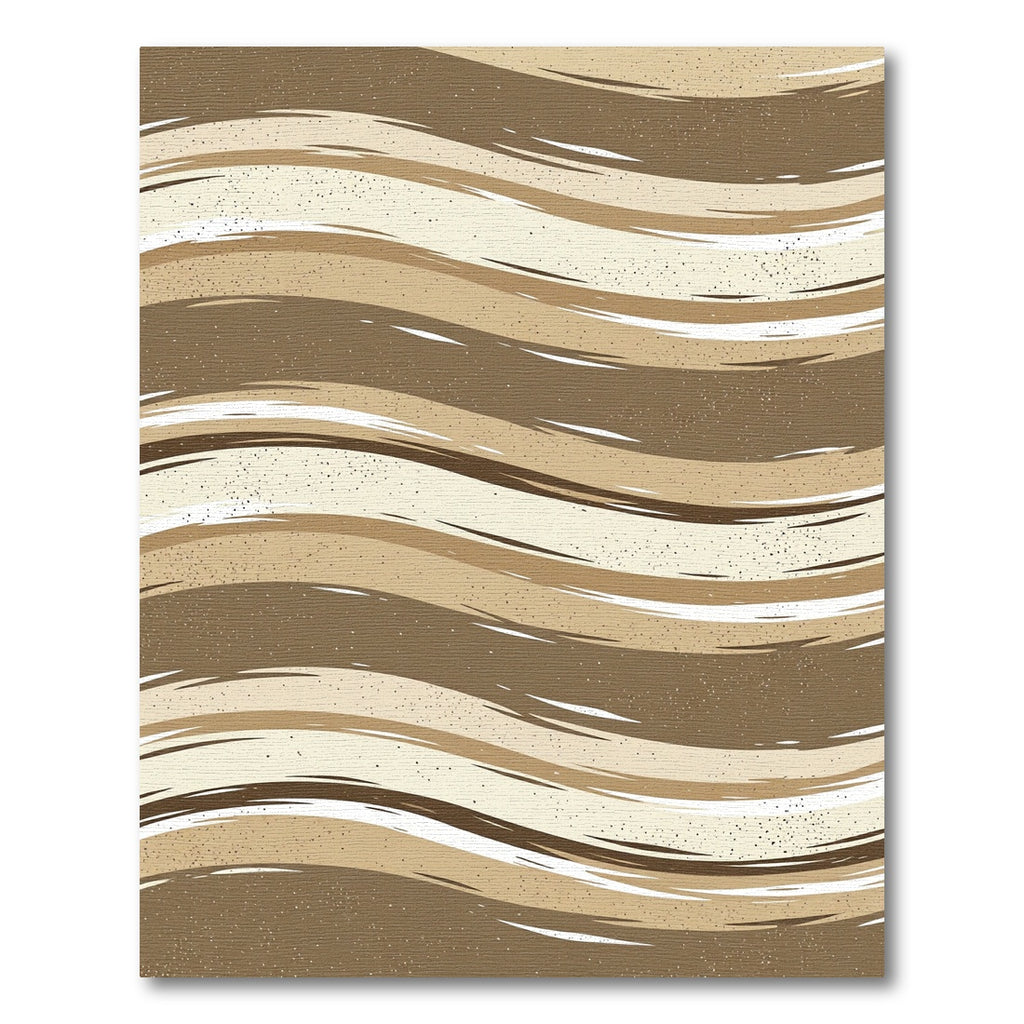 Earthy Bronze Wavy Abstract Stripes Rug