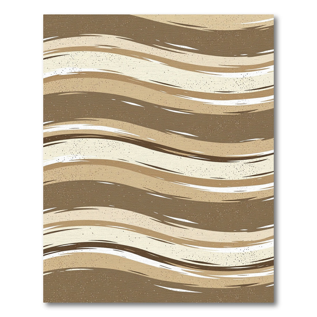 Earthy Bronze Wavy Abstract Stripes Rug