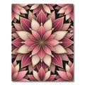 Elegant Pink Floral Lotus Medallion Rug