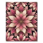 Elegant Pink Floral Lotus Medallion Rug