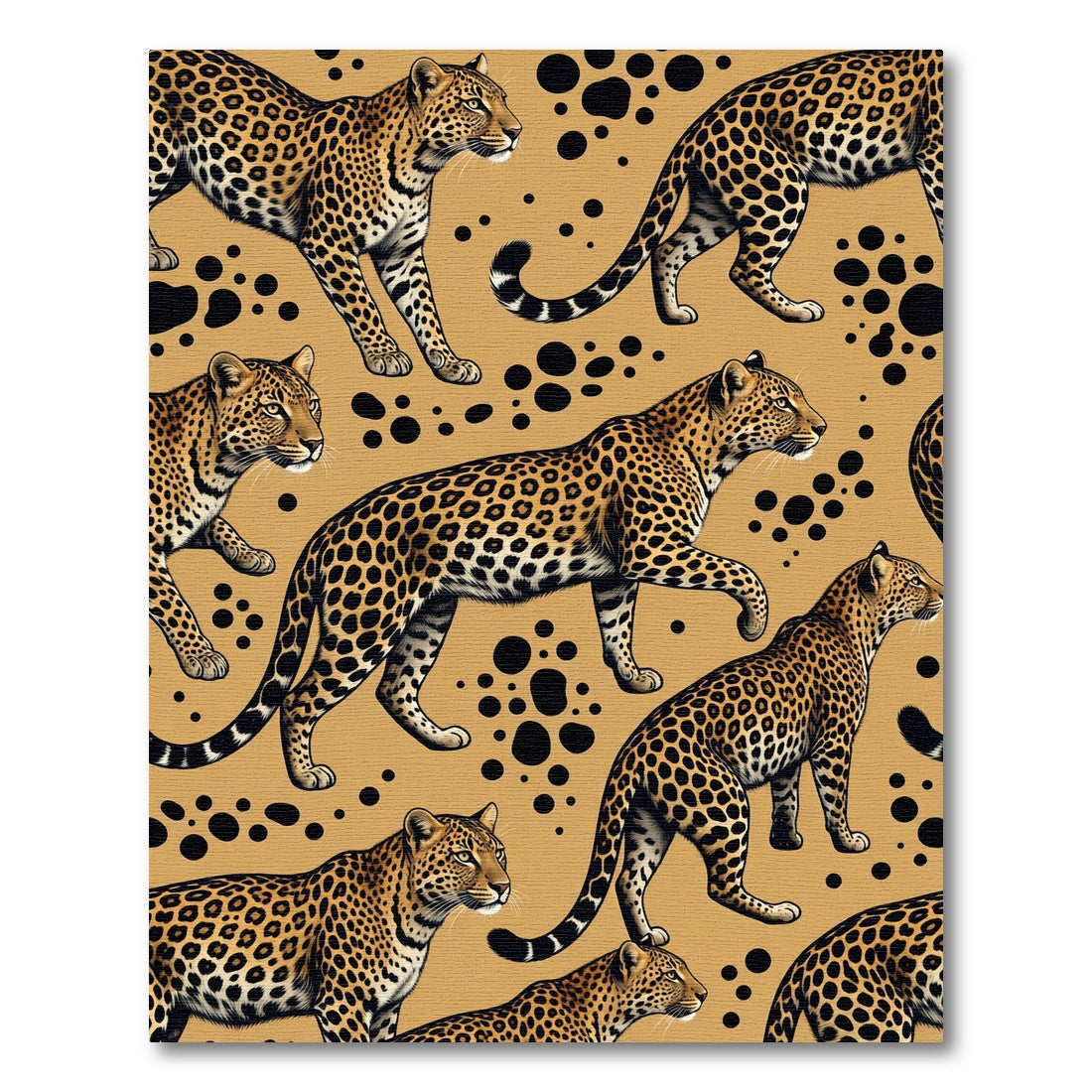 Elegant Golden Leopard Spotted Area Rug