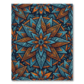 Vibrant Teal and Orange Star Mandala Rug