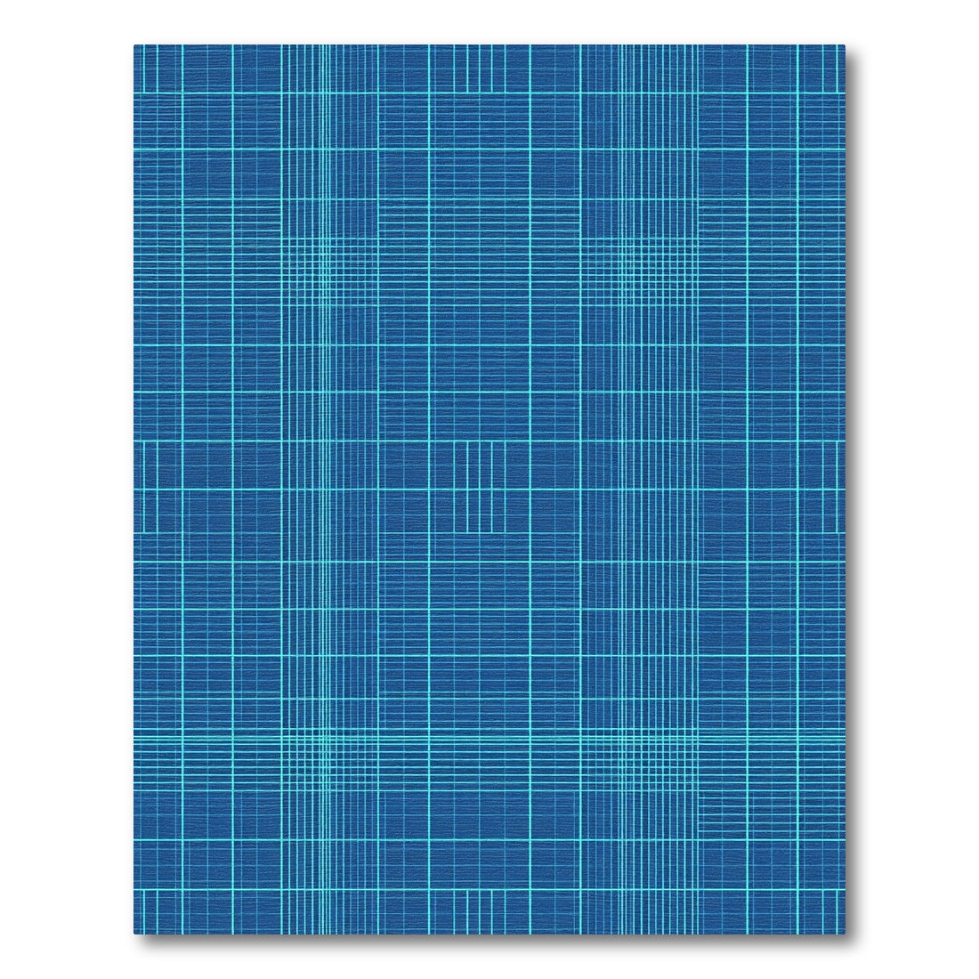 Modern Cobalt Blue Grid Network Rug